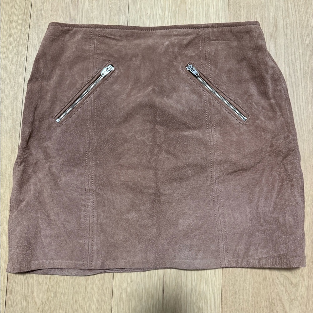 Blank NYC Tan Suede Mini Skirt